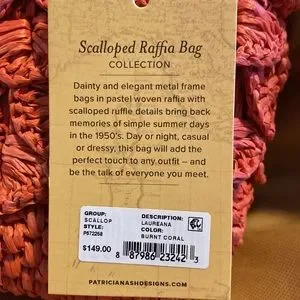 Patricia Nash Bags Patricia Nash Scalloped Raffia Bag In Burnt